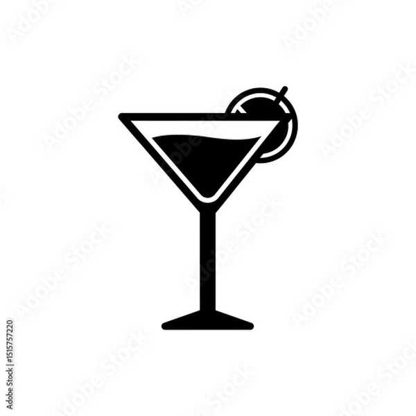 Fototapeta Martini with Twist Garnish on the Side