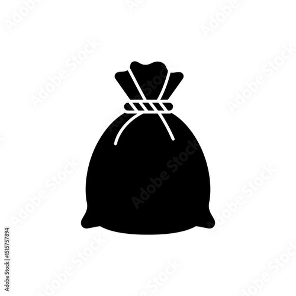 Fototapeta Round Sack Bag with Rope Top, Rustic Storage Solution