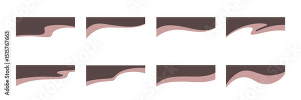 Obraz A set of different geometric abstract modern wavy shapes of the upper dividers, bends for the page title, banner, website, application, vector illustration. An element for a frame, background