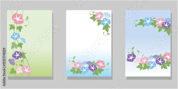 Obraz Summer greetings, frame design, waterside and goldfish, seasonal greetings design set. Vector illustration.