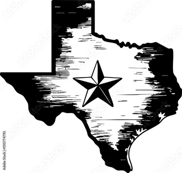 Fototapeta Texas state outline graphic digital artwork creative design artistic environment modern viewpoint lone star for seo impact