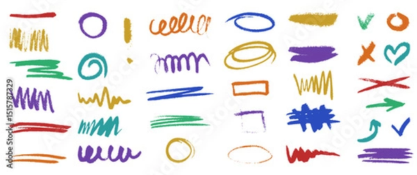 Obraz Chalk texture underline elements