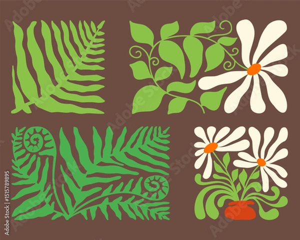 Obraz Retro wave and floral design