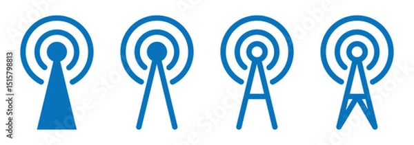 Obraz Wifi signal icon set. wireless illustration sign collection. Bar of satellites for mobile, radio, computer. wi-fi signal internet connection, access, variations podcast symbol. Vector illustration