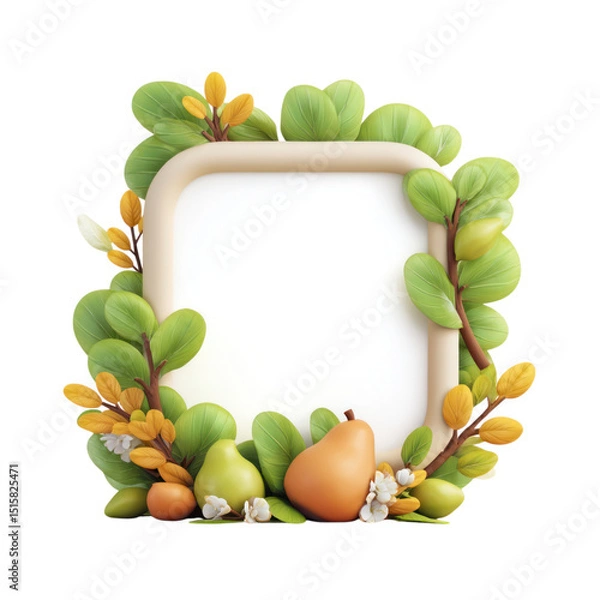 Obraz Autumn Harvest Frame with Pears with Leaves, and and Warm Fall Colors.