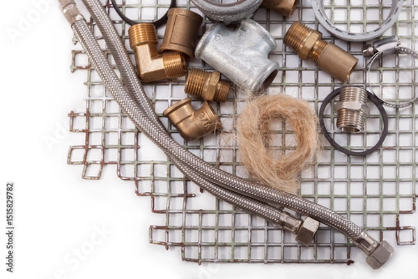 Fototapeta Items for installation work in case of water supply failure