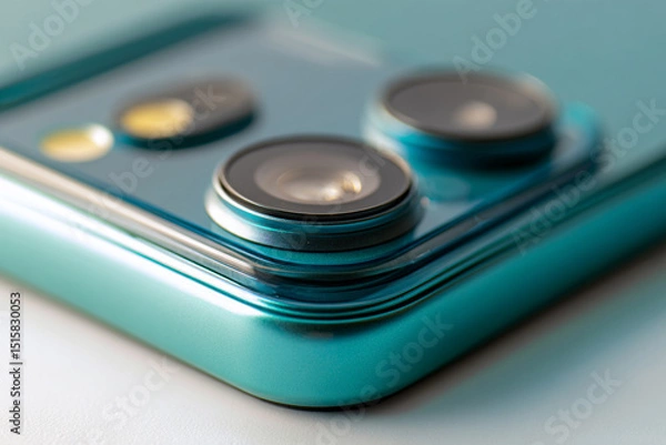 Obraz Turquoise Smartphone Case on Colorful Pastel Background