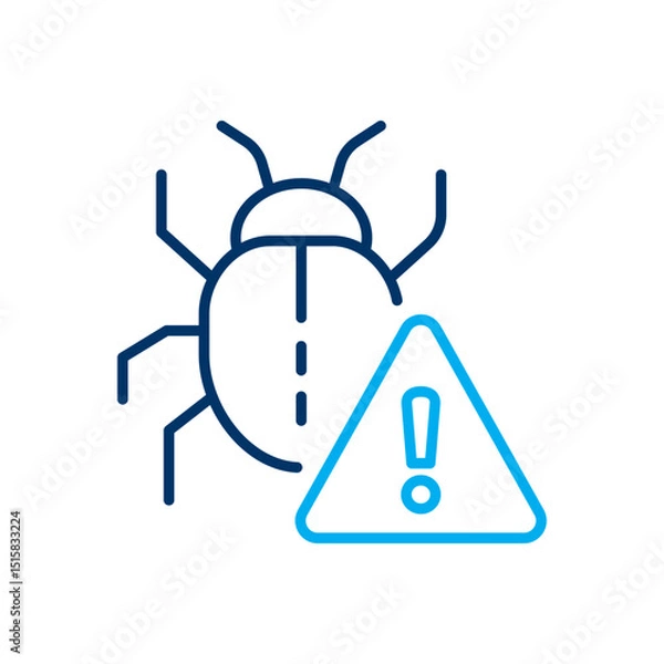 Obraz Virus alert icon. Vector illustration. Editable stroke.