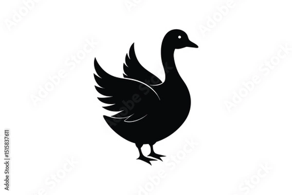 Fototapeta Duck vector silhouette, Set of Duck silhouette vector 