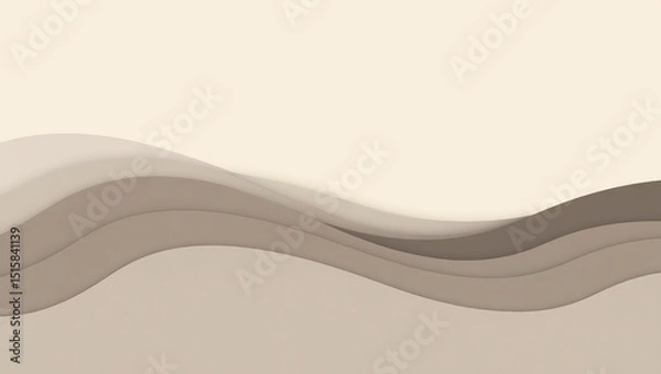 Obraz Abstract Wavy Paper Layers in Neutral Tones Background Texture