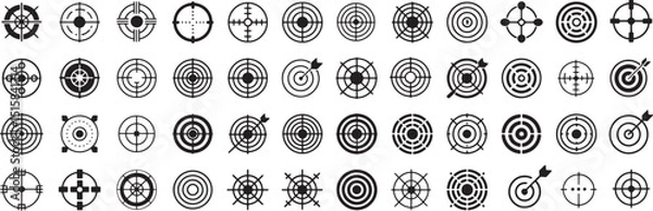 Fototapeta Target and aim icon set, crosshair, bullseye vector