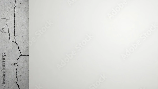 Obraz Cracked Concrete Wall Texture with Gray Tones and Clean White Space