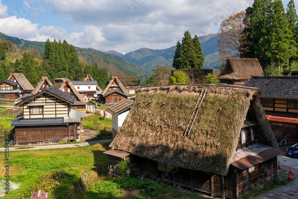 Fototapeta 秋の五箇山　世界遺産相倉合掌造り集落