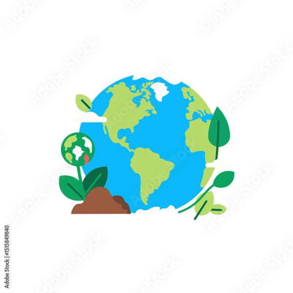 Obraz Earth Day Illustration Featuring a Healthy Planet