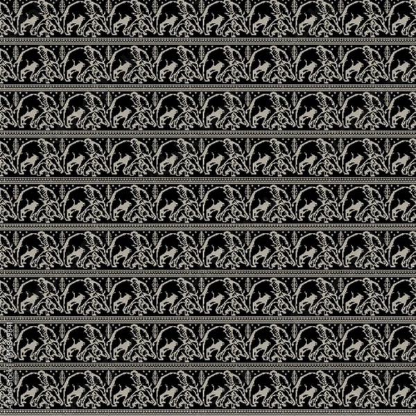 Fototapeta black and white seamless pattern pixel 
