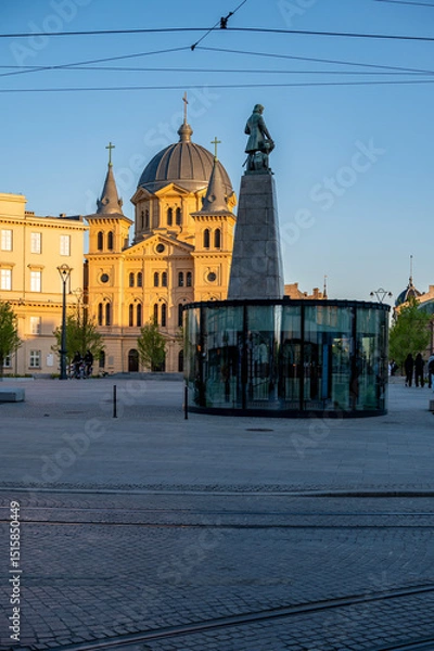 Fototapeta The city of Łódź - view of Freedom Square. Lodz, Poland.	