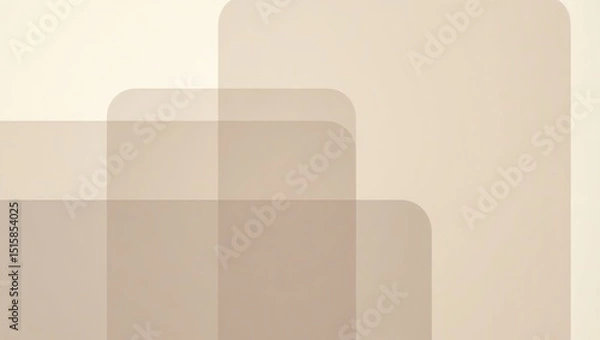 Fototapeta Abstract Beige Background with Rounded Rectangles and Overlapping Shapes