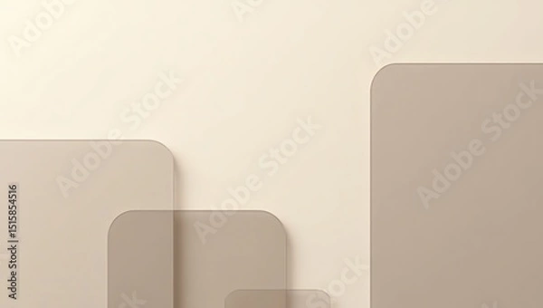 Obraz Minimalist Neutral Geometric Shapes Background for Product Display or Web Design