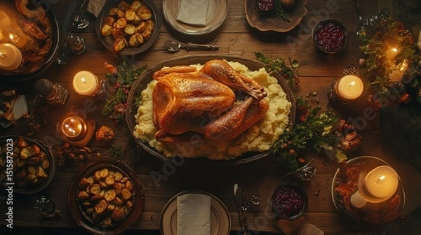 Fototapeta Thanksgiving Feast: A Rustic Celebration