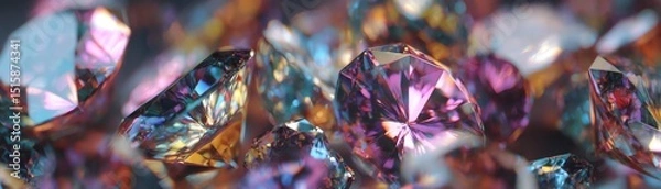 Obraz Colorful, sparkling gemstones create a stunning, vibrant display.