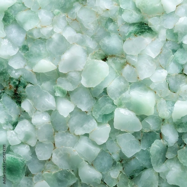 Obraz Close-up of green mineral crystals on a textured background.
