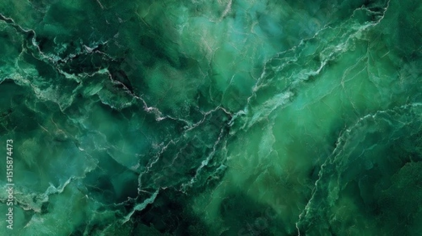 Obraz Elegant green marble texture with subtle veins, perfect for backgrounds.
