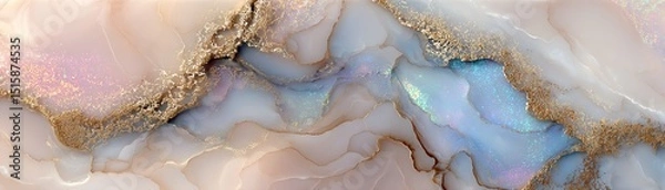 Obraz Abstract marble texture with soft pastel colors and golden accents.