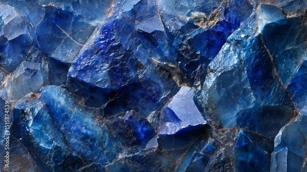 Obraz Close-up view of stunning blue mineral surface with varied textures and colors.