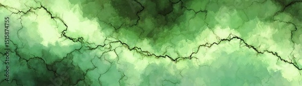 Obraz Abstract green texture with dark veins, ideal for backgrounds and design projects.
