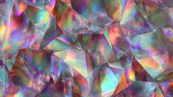 Obraz Colorful abstract crystal texture, vibrant patterns on a detailed surface.