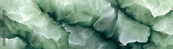 Obraz Abstract green marble texture with organic patterns on a white background.