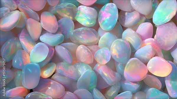 Obraz Colorful opal stones with a smooth surface, sparkling in various shades.