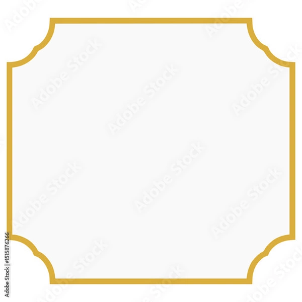 Obraz vintage gold frame border flat color vector illustration template design