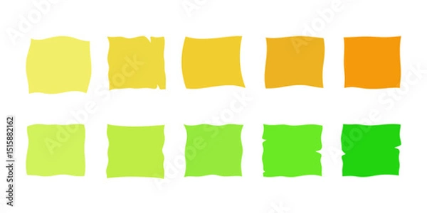 Obraz Abstract multicolored square shapes, geometric irregular curves, flat design, vector. Minimalistic modern elements of the text field and banner. Graphic empty frame. A palette of yellow and green