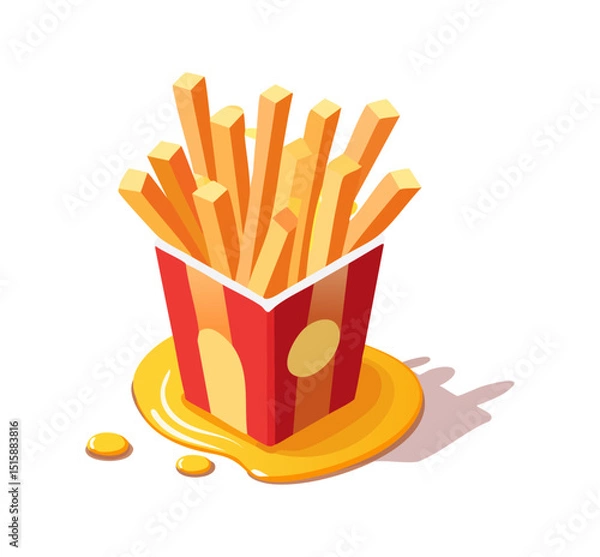 Fototapeta french fries vector illustration