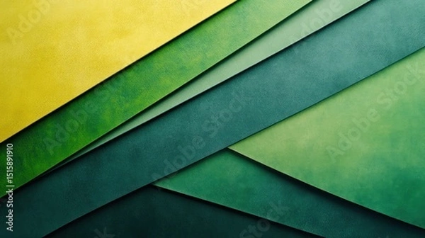 Fototapeta Abstract Green and Yellow Geometric Pattern: A Study in Shades and Textures