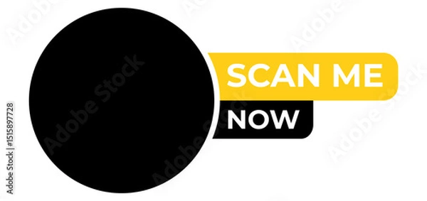 Fototapeta template qr code Black Circle QR Code Placeholder: Scan Me Now Button