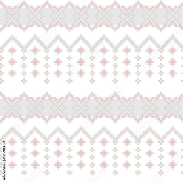 Fototapeta Pastels Argyle Fair Isle Seamless Pattern Design