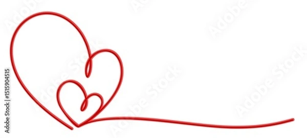 Fototapeta Stylized symbol of a red hearts.
