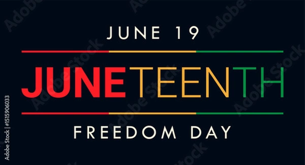 Fototapeta Juneteenth Freedom Day Celebration Horizontal Web Banner Design
