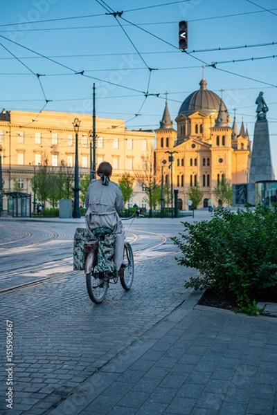 Fototapeta The city of Łódź - view of Freedom Square. Lodz, Poland.