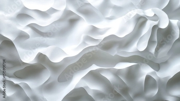 Fototapeta Abstract White Texture: Sculpted Light and Shadow