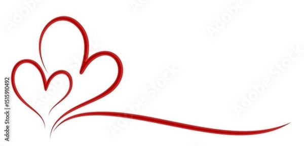 Fototapeta Stylized symbol of a red hearts.
