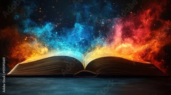 Fototapeta Enchanted Book: A Tale of Fire and Ice