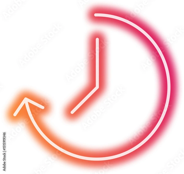 Obraz Neon Time Icon