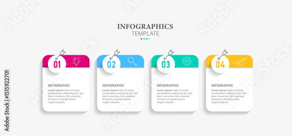 Obraz 4 Steps business timeline infographic template design