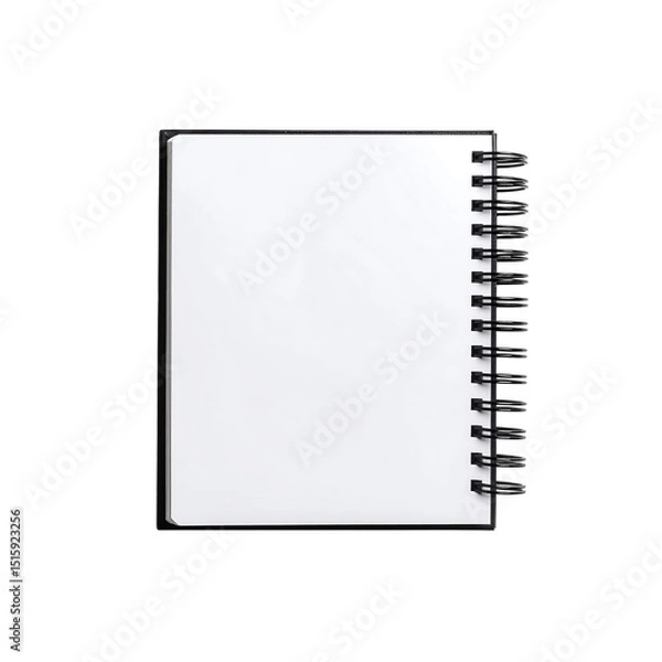 Fototapeta Blank spiral notebook isolated on up top idea view on transparent background
