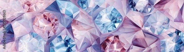 Obraz Abstract geometric shapes in pastel colors creating a vibrant pattern.
