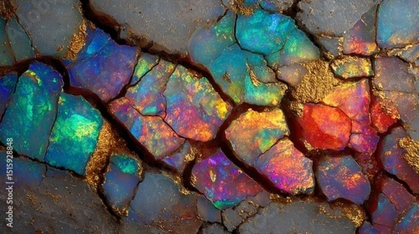 Obraz Colorful mineral pattern showcasing unique texture and vibrant hues.