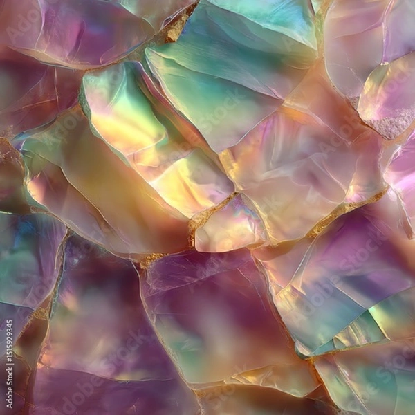 Obraz Colorful opal stone texture, vibrant play of light, intricate natural patterns.